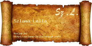 Szlama Leila névjegykártya